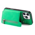 thumbnail image 3 of KAIYANG B7 Funda para iPhone 16 Pro con cierre magnético desmontable y tarjetero de piel y TPU - Verde multicolor, 3 of 5
