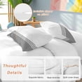 thumbnail image 4 of Modern Art Duvet Cover Set Twin Size Grey White Simple Striped Farmhouse Soft Lightweight Comforter Covers 4 Piece Bedding Set with 1 Duvet Cover 1 Bed Sheet & 2 Pillow Shams, 4 of 8