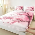 thumbnail image 3 of jejeloiu Abstract Cherry Floral Twin Sheet Sets,Pink Splashing Ink Twin Fitted Sheet,Modern Aesthetic Art Flat Sheet For Teens,Microfiber Bedroom Decor,3 Pieces, 3 of 7