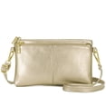 thumbnail image 1 of ZOOEASS Piel Bolsa de Mano Mujer Ligero Bolso Cruzada Monederos con Correa de Hombro Ajustable Bolsas de Teléfono con Muñequera Cremallera(Oro(LZ)), 1 of 5