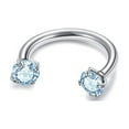 thumbnail image 4 of QIQUWOHUL Stainless Double Zircon U Shaped Nose Ring Set Piercing Jewelry Multi Color Zircon Nose Jewelry, 4 of 5