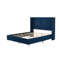 thumbnail image 5 of 2 Piece Bedroom Sets with Queen Size Platform Bed and Nightstand, Button Tufted Upholstered Platform Bed with Nail Head Trim Headboard for Adults, No Box Spring Required, Blue, 5 of 7