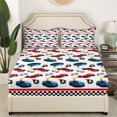 thumbnail image 3 of Erosebridal Racing Car Bed Sheets Set Queen Size for Boys, Checkered Flag Bed Sheets Queen, Sports Car Decor, 4pcs, 3 of 7