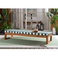 thumbnail image 3 of Safavieh Sophie Eucalyptus Wood Outdoor Lounge Chairs, Natural/Hunter Green Stripe, 3 of 15