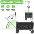 thumbnail image 3 of Wagons Carts Foldable Heavy Duty 360 LBS, Collapsible Folding Wagon Cart with All-Terrain Wheels & 2 Cup Holders, Lightweight Portable Folding Utility for Beach Camping Grocery Sports Garden,Black, 3 of 7