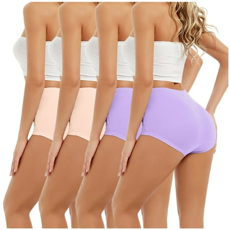 Lady Solid Panty Multicolor Underwear Briefs 4-Pack