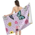 thumbnail image 3 of Butterfly Large Beach Towel - Plush Thick Cotton Pool Towel, Adult Beach Towels, 3 of 16