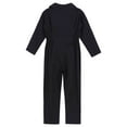 thumbnail image 4 of Sinleey Kids Boys Mechanic Costume Dance Coveralls Long Sleeve Solid Twill Overalls Boilersuit Black 10, 4 of 7
