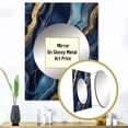 thumbnail image 3 of Designart "Abstract Illusion Blue and Gold Marble IV" Abstract Marble Mirror Wall Decor - Modern Blue Abstract Large Mirror For Wall Art Decor - 40" x 30" Inch, 3 of 5