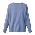 thumbnail image 6 of Kadlawus Long Sleeve Loose V Neck Pullover Women Fall Knit Sweater Cozy Soft Plus Size Tunic Tops for Commute Weekend Travel Holiday Casual Wear, Navy L, 6 of 6