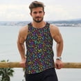 thumbnail image 6 of Fuzoiu Musical Notes Print Men's Workout Tank Tops,Sleeveless Gym Shirt Quick Dry,Fitness Bodybuilding T-Shirt,Muscle Athletic Workout Tee-Large, 6 of 7