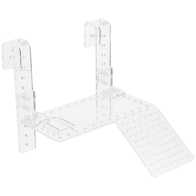 Raindrops Acrylic Turtle Ramp and Basking Platform for Turtle Tank with Decorative Terrarium Accessory