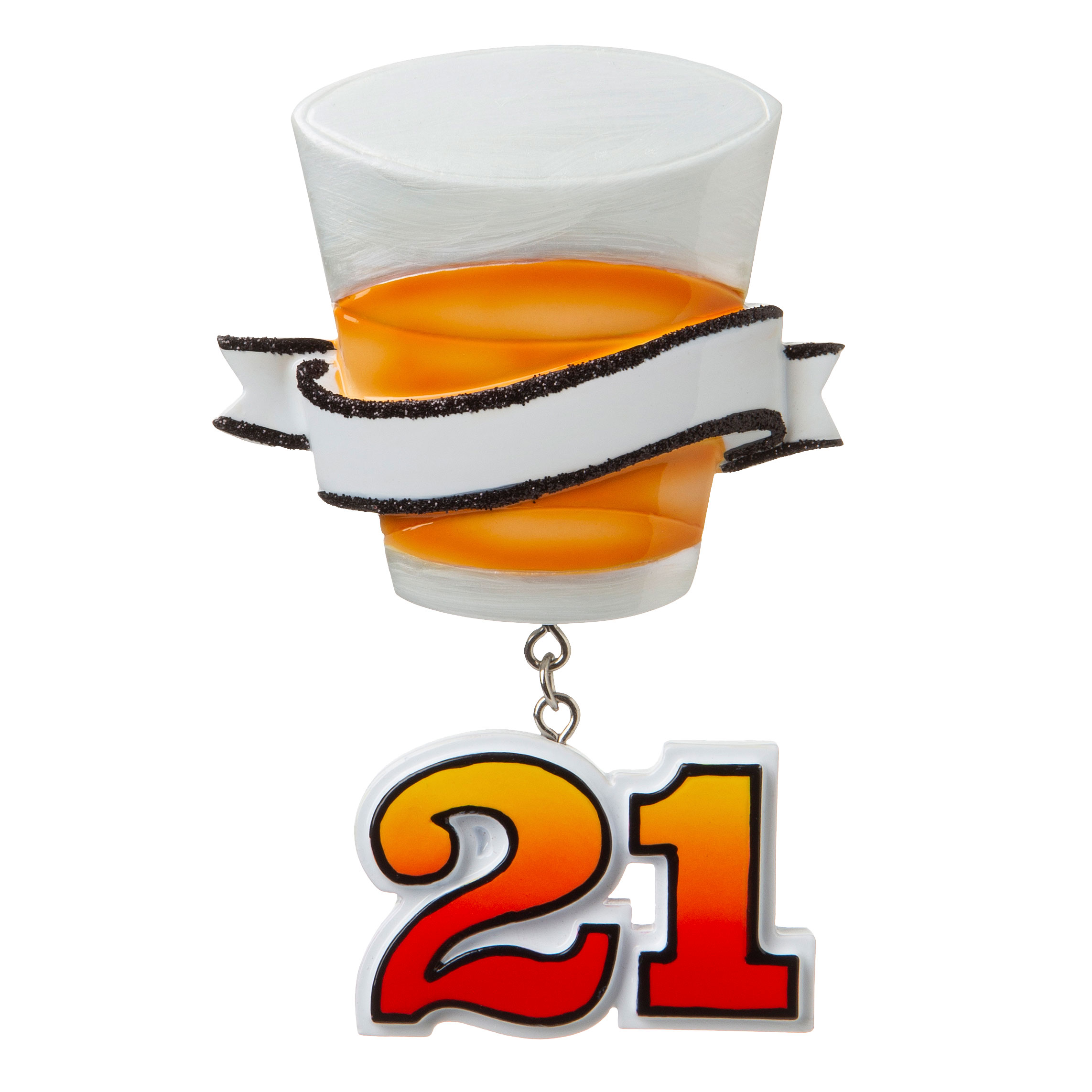 21st BIRTHDAY SHOT GLASS Personalized Christmas Tree Ornament DOIT