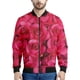 thumbnail image 4 of Chaqueta bomber con estampado 3D de flores rosas para hombre, sudadera con gráfico floral para primavera y otoño, tops para mujer, abrigo de manga larga con cremallera para calle, 4 of 5