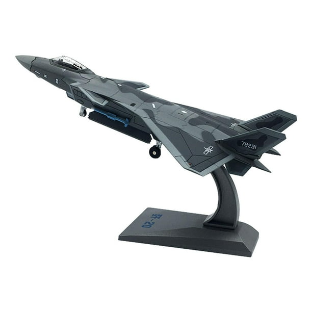 Vogacara 1/100 J-20 Metal Fighter Plane Model Decoration with Stand Collection Gift Kits de construcción modelo Tipo 1