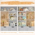 thumbnail image 5 of Hiphuta 55"W Kid Toy Storage Organize with Sliding Bookshelf, Kid Bookcase with 4 Removable Drawers, Toy Storage Toy Organize for Kid Bedroom Playroom, Gray, 5 of 8