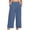 Blue, variant on LEKODE Women's Wide Leg Pants High Waist Casual Loose Cropped Trousers Solid Color Lightweight Daily Work with Pockets Blue L