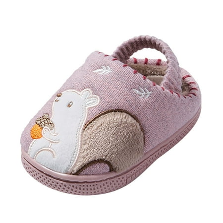 

NECHOLOGY Indoor Shoe Kid Girls Home Slippers Warm House Slippers For Toddler Lined Winter Indoor Shoes Girl 6 7 Shoes Red 3.5 Years
