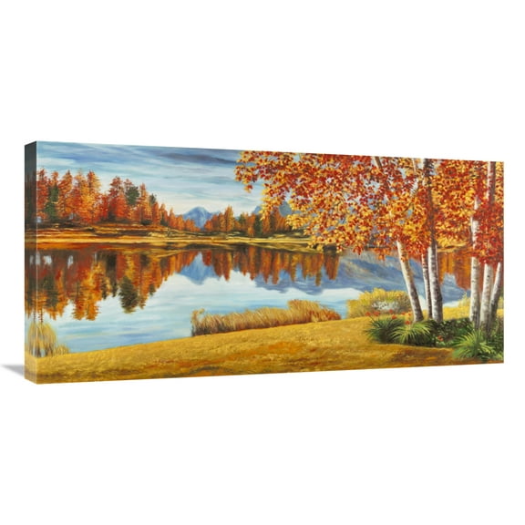 Global Gallery's 'Bosco sul lago' by Angelo Masera Stretched Canvas Wall Art