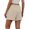 thumbnail image 3 of GUACER Casual Shorts for Women Linen High Waist Drawstring Shorts Summer Beach Flowy Shorts with Pockets, 3 of 7