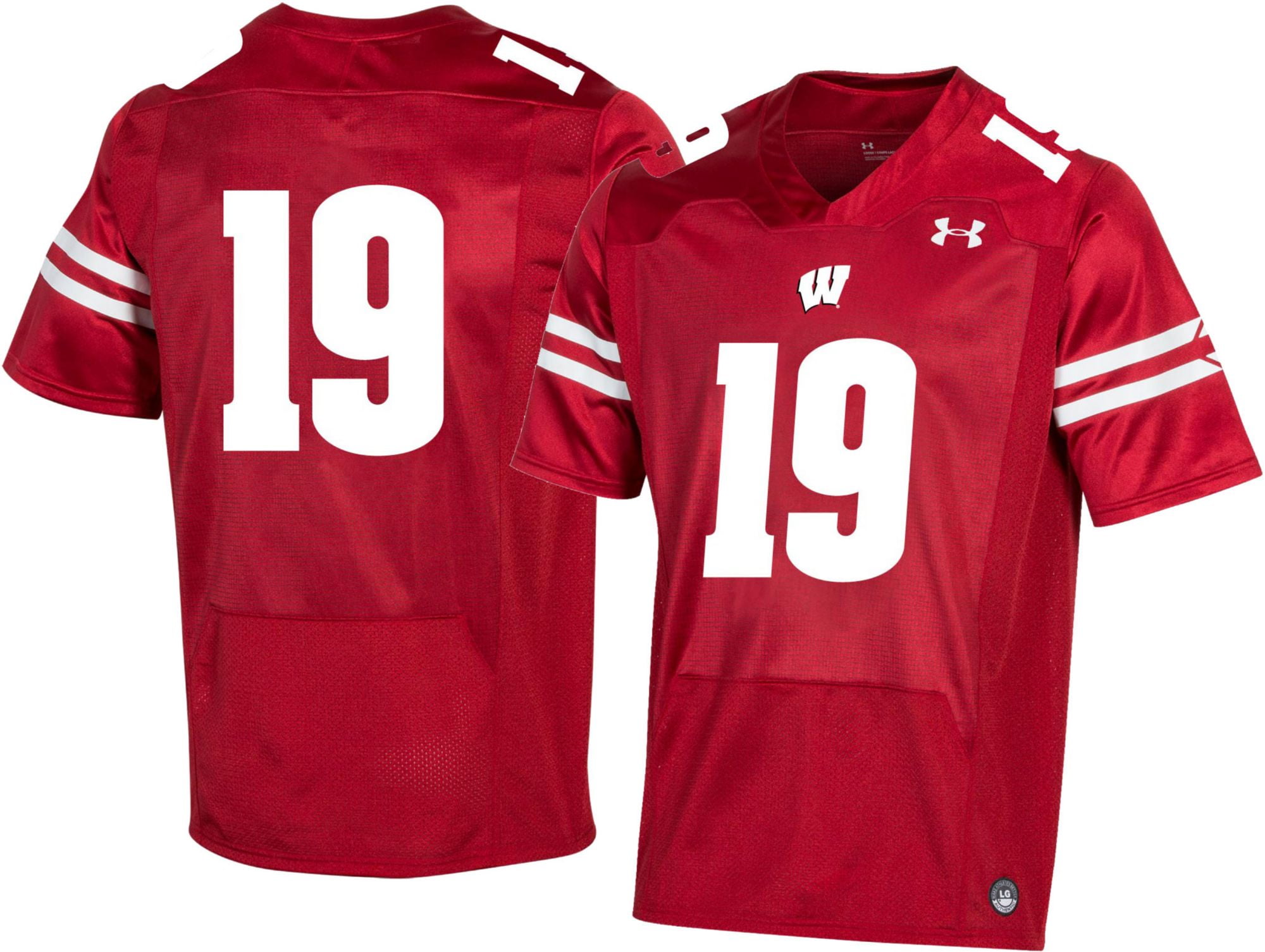 Under Armour Youth Wisconsin Badgers 19 Red Replica Football Jersey