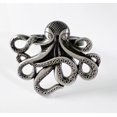 thumbnail image 3 of Fennco Styles Coastal Octopus Metal Napkin Rings, Set of 4 - Pewter Nautical Napkin Holders for Home Décor, Dining Table, Banquets, Family Gathering and Special Occasions, 3 of 8