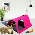 thumbnail image 3 of para de interior, con alfombril de colgante para ratón, combinación de gato, alfombra de actividad con , roja Colco Túnel de fieltro para gatos, 3 of 8