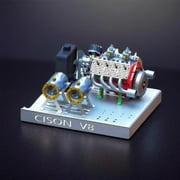 89%-Gasoline Ohv V8 Small-Block Engine Model Kits, Cison V8 Engine Kit Gasoline, V8 Engine Kits, Build Your Own Stem V8 Model Engine for Adults, Mini V8 Model Engine Kit(Orange)