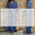 thumbnail image 3 of Guluxicc Denim Maxi Dress for Women Split Neck Rolled 3/4 Sleeve Pockets Loose Casual Summer Dress, 3 of 5