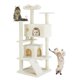 thumbnail image 1 of Cat Tree Tower Simple Deluxe de 54 pulgadas con hamaca y juguete, color beige, 1 of 4