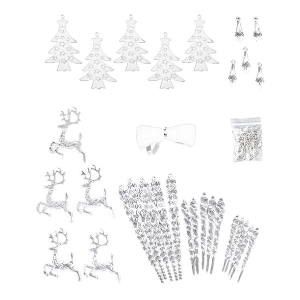 Carámbano navideño, , decoración navideña con borde de cuerda, adorno navideño transparente decorativo para suministros de fiesta y , Estilo b Hugo Colgante colgante