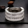 thumbnail image 3 of Bluebell Jewels Baguette Cut CZ Half Eternity Band Ring For Wedding 14K White Gold Finish, 3 of 3