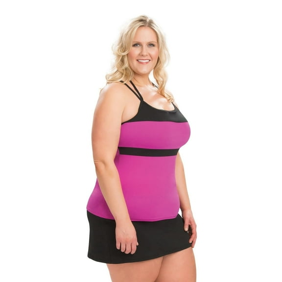 Dolfin Aquashape T-Strap Purple and Black Tankini Top