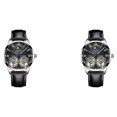 thumbnail image 1 of Qarigey Reloj Mecánico para hombre, correa de cuero elegante, fácil de combinar, reloj de luminoso de negocios ajustable, tipo de tipo 4 2piezas, 1 of 6