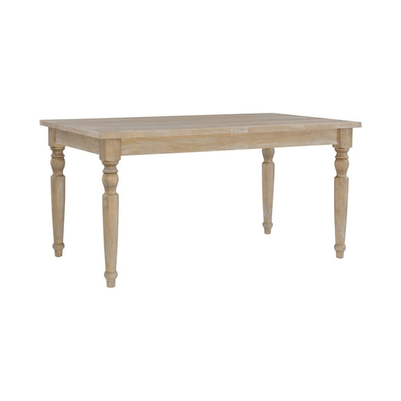Linon Avalon Oak Wood Dining Table Decorative Turned Legs in Light Natural Brown