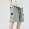 thumbnail image 2 of FRSASU Men's Casual Solid Color Corduroy Cargo Shorts Dress Short Pants Wide Leg Knee Length office Work Casual Bermuda Trousers with Pockets Gray, 2 of 6