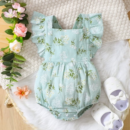 

NIUREDLTD Toddler Kids Girls Floral Breathable Fly Sleeveless Romper Jumpsuit Cloths