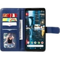 thumbnail image 6 of Compatible with Google Pixel 2XL Wallet Case and Tempered Glass Screen Protector Flip Cover Credit Card Holder Cell Accessories Folio Purse Phone Cases for Pixle 2 XL Pixel2XL Pixel2 LX Women Men Blue, 6 of 13