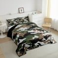 thumbnail image 3 of Castle Fairy Brown Green Black Camo Bedding Comforter Set 2pcs for Children Teens Adults,Vintage Camouflage Twin Comforter Sets Microfiber,Abstract Geometric Breathable Bedding Set, 3 of 8