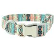 thumbnail image 1 of Collar para perro Dinheiro con hebilla de metal, collar ajustable con estampado floral Paisley verde, 1 of 5