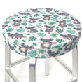thumbnail image 3 of Haiem Bears and Tropical Leaves Cushion Round Bar Chair Seat Cover Bar Chair Cushion Covers Elastic Washable Bar Chair Cover,Protects from Scratches and Stains-14 inch, 3 of 7