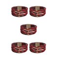 thumbnail image 2 of QualitChoice Bracelet Multicouches Boucle Magnétique Cuir Multicolore Léopard Impression Valentines Jour Cadeaux Bracelets Bijoux Main Noir Rouge Check 5Set, 2 of 6