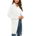 thumbnail image 2 of MLANM Essential Solid Open Front Long Knited Cardigan Sweater for Women, 2XL White, 2 of 6