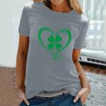 thumbnail image 6 of Puntoco Short Sleeve Women Tops ,Womens St Patrick'S Day T-Shirt Love Heart Shirts Short Sleeve Valentine'S Day Crewneck Colorful Heart Graphic Tees Tops Gray 8(L), 6 of 6