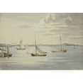 thumbnail image 2 of Elizabeth Murray 24x18 Gold Ornate Framed and Double Matted Museum Art Print Titled - View Inchkeith and the Firth of Forth Islands from Granton (1844), 2 of 4