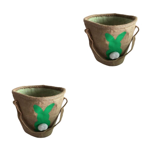 sweethay Bolsa de conejito Gran capacidad Resistencia al desgaste Presente Aspecto lindo Cubos de vacaciones Bolsas con asa de huella Doble asa Doble Asa Verde 2Conjunto