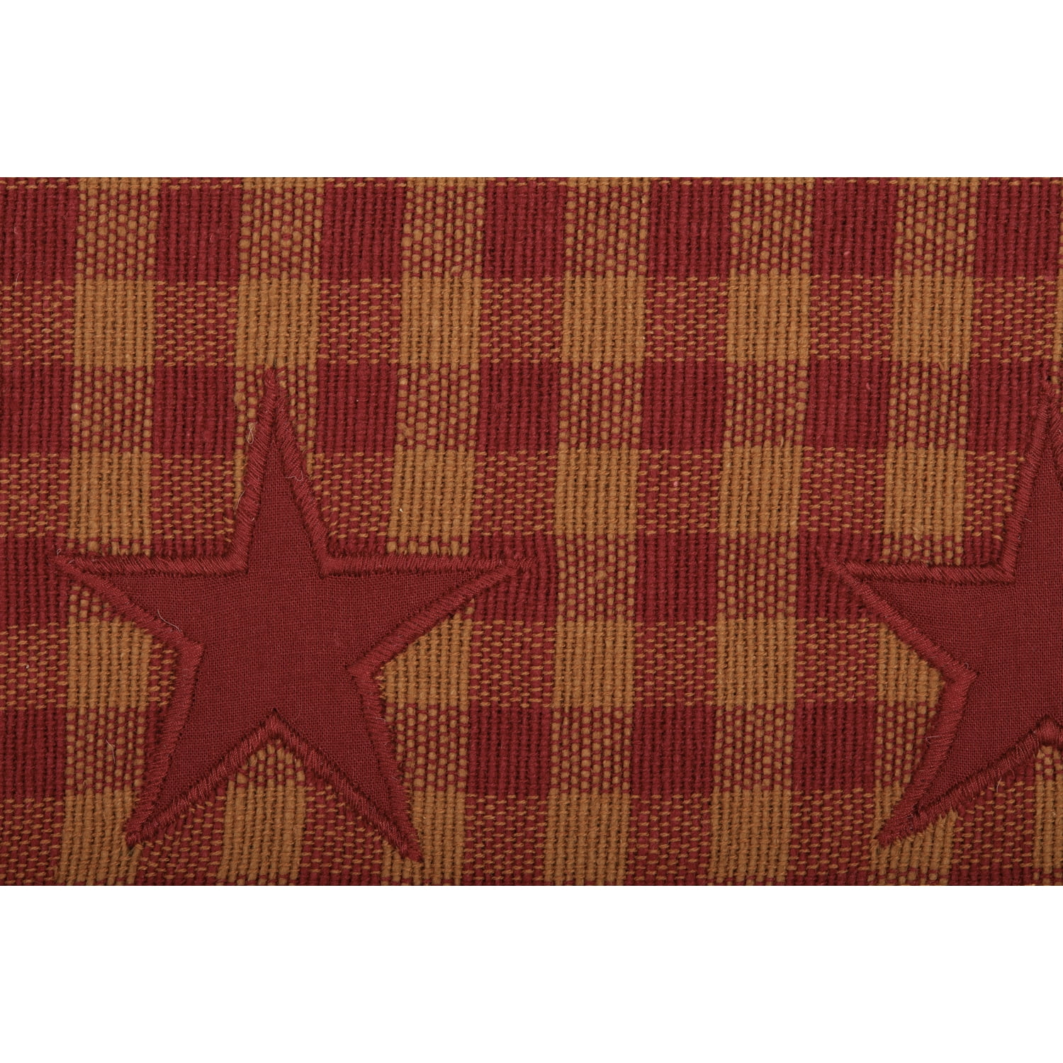 VHC Brands Appliqued Star Rectangle Placemats, Burgundy, 12x18, Set of 6