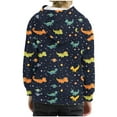 thumbnail image 3 of Utoimkio Toddler Kid Boys Long Sleeve Hooded Sweatshirts Cute Dinosaur Print Pullover Top Fall Blouses for Kids, 3 of 3