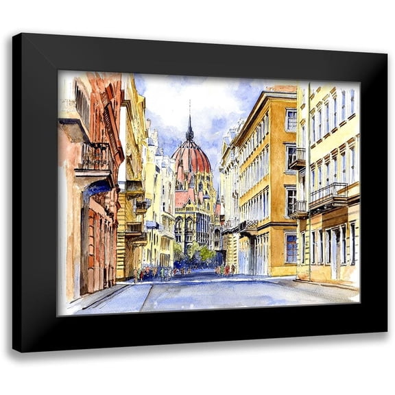 Bolokofsky, Ronald 14x11 Black Modern Framed Museum Art Print Titled - Budapest Street