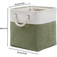thumbnail image 4 of Cube Storage Bins, Collapsible Fabric Storage Cubes Bins, 11 Inch Cube Storage Bins with Handles, Foldable Storage Cubes (White/Green, 6Pack), 4 of 12